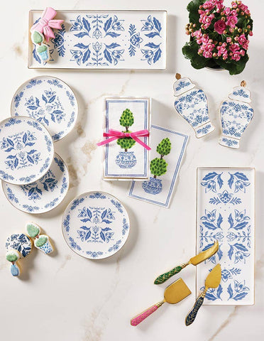 Acrylic Guest Napkin Tray + Napkins - Topiary