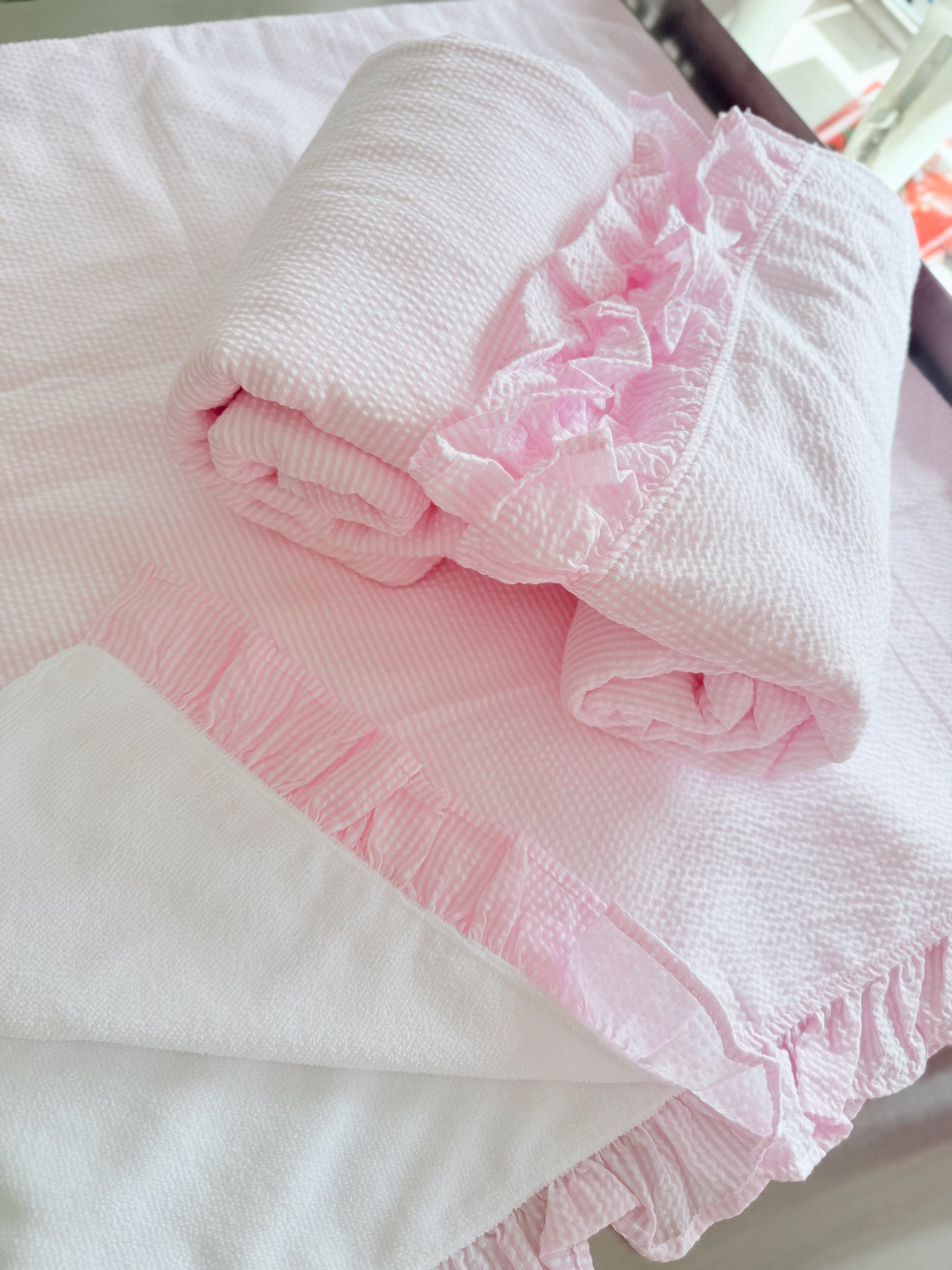 Light Pink Ruffle Towel