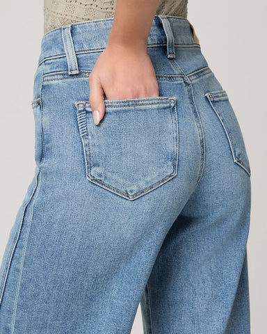 Paige | Anessa with Twisted Outseam Panel Raw Hem in Explorer