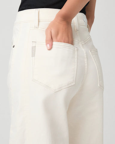 Paige | Arellia Skimmer with Outseam Panel in Cream Contrast