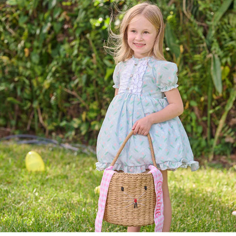 Pink Gingham Bunny Easter Basket