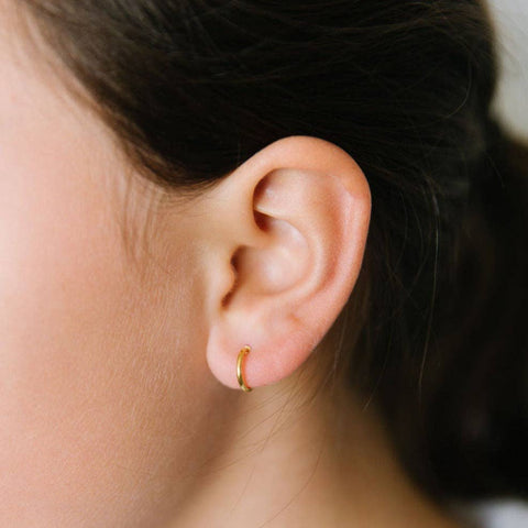 Huggie Stud Earrings - Hypoallergenic, Flat Back, Girl Gift