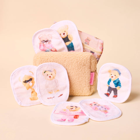 Teddy Bear Gift Set & Cosmetic Bag