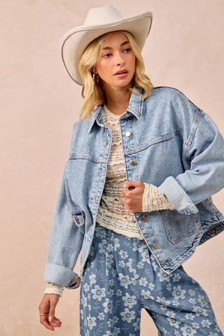 Oversized Washed Denim Jacket
