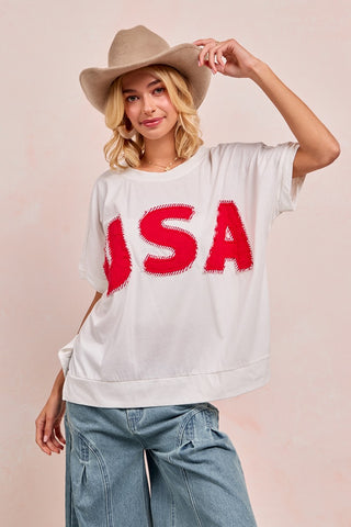 Washed Jersey USA Top