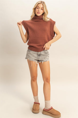 Sleeveless Turtleneck Sweater