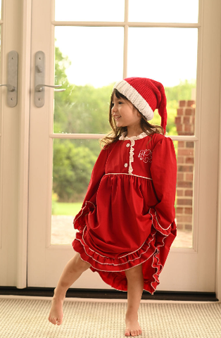 Red Ruffle Nightgown