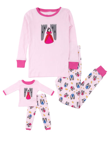 Kids Girl & Doll Cotton Print Pajamas