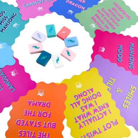 Mahjong Shuffle Card | Scalloped Edges & Bright Colors