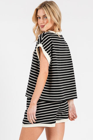 Striped Terry Top & Short Set