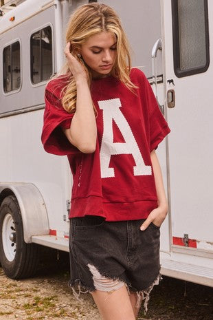 A Lettering Stitch Detail Oversized Sweatshirt