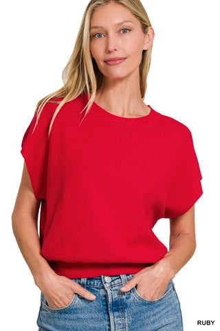 Round Neck Short Dolman Sweater