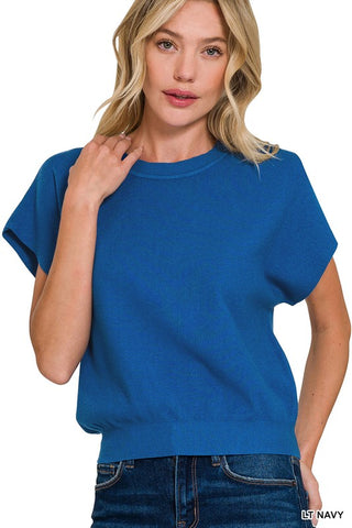 Round Neck Short Dolman Sweater