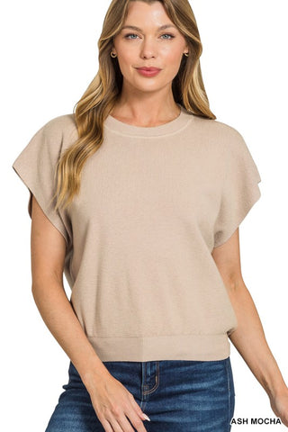 Round Neck Short Dolman Sweater