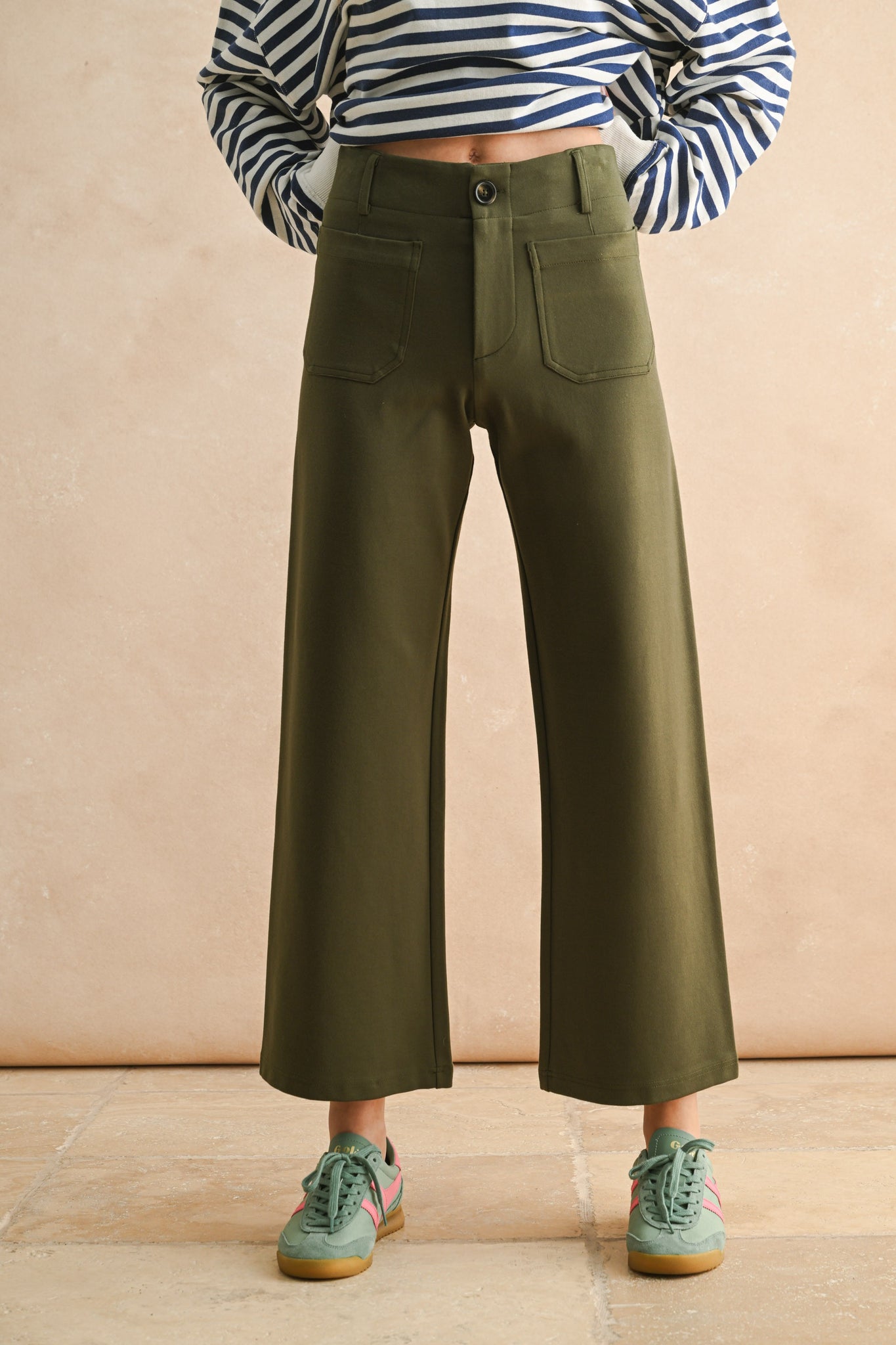 Ponte Fabric Crop Pants