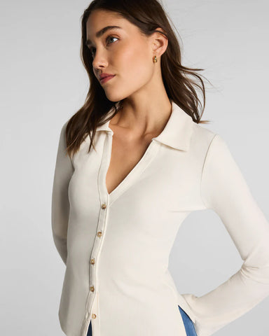 Spanx | Ribbed Knit Button Up