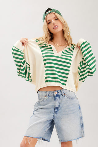 Cotton Terry Contrast Top