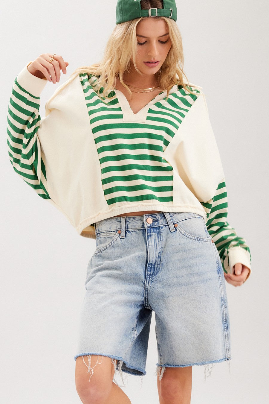 Cotton Terry Contrast Top