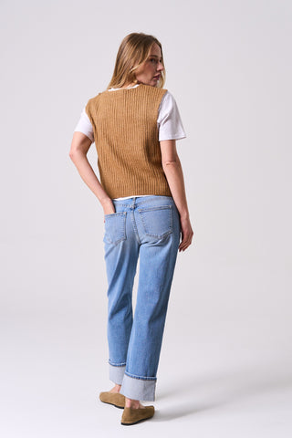 High Rise Cuffed Comfort Stretch Straight