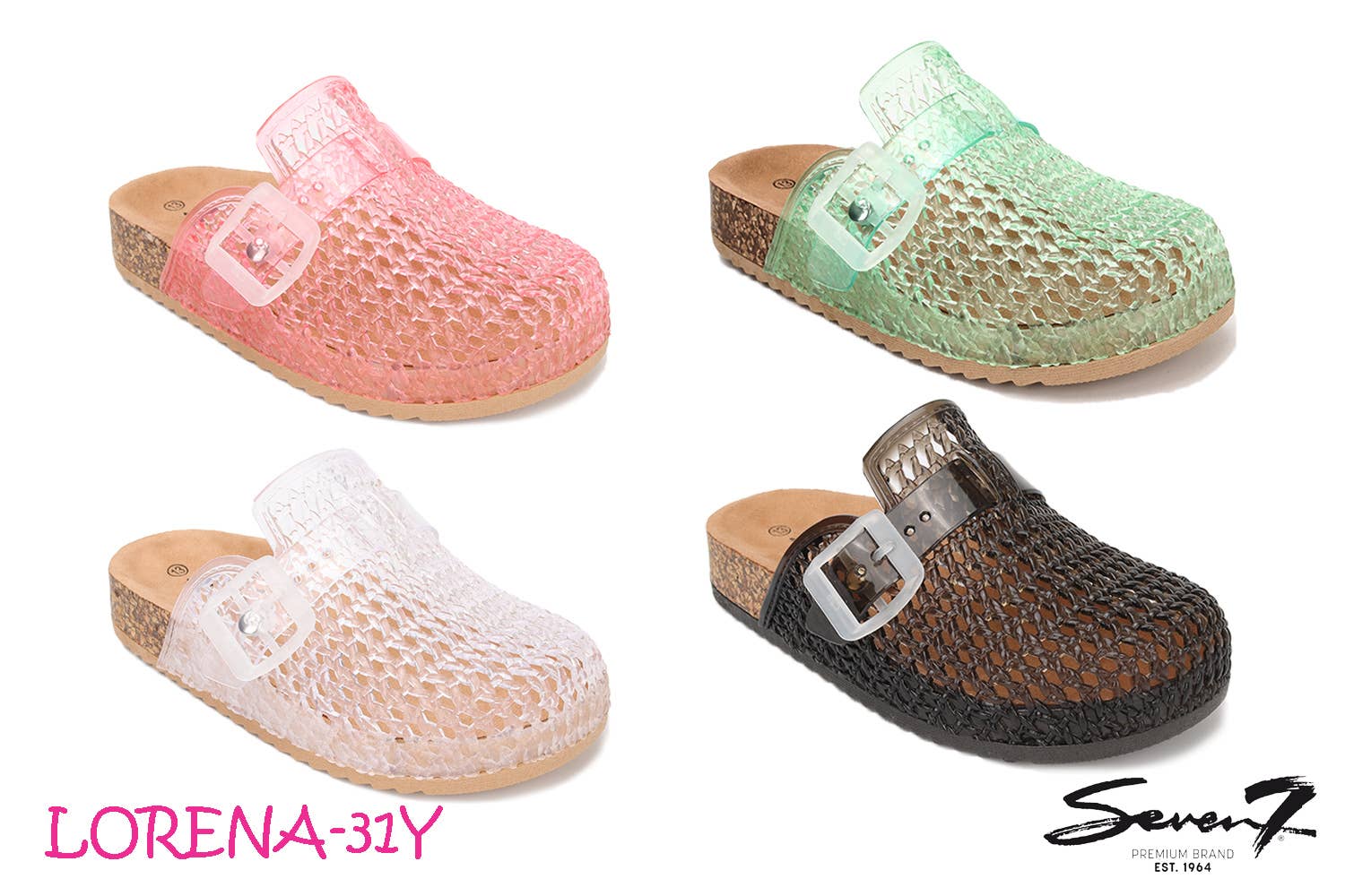YOKI Girls Slip On Cork Jelly Clog With Buckle