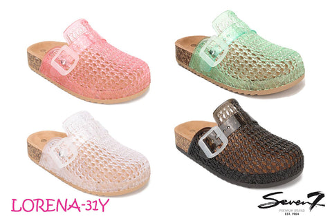 YOKI Girls Slip On Cork Jelly Clog With Buckle