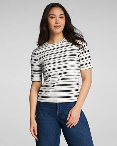 Spanx | Ribbed Knit Crewneck Tee