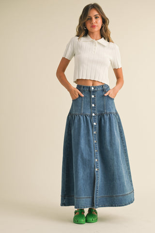 Wide Ribbed Detail Knitted Collar Top