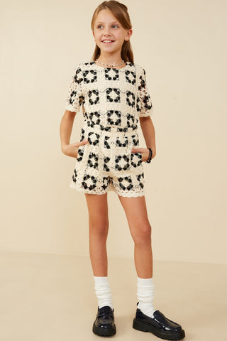 Hayden | Quilted Crochet Shorts