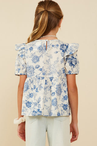 Hayden | Antique Floral Lace Trimmed Top