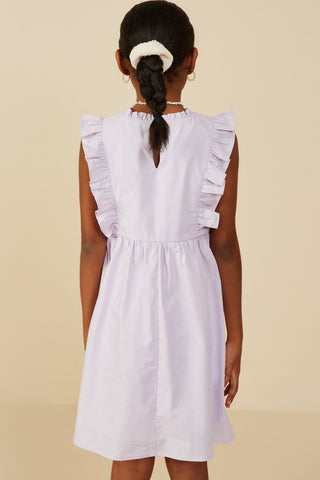 Hayden | Girls Ruffle V-Neck Sleeveless Poplin Dress