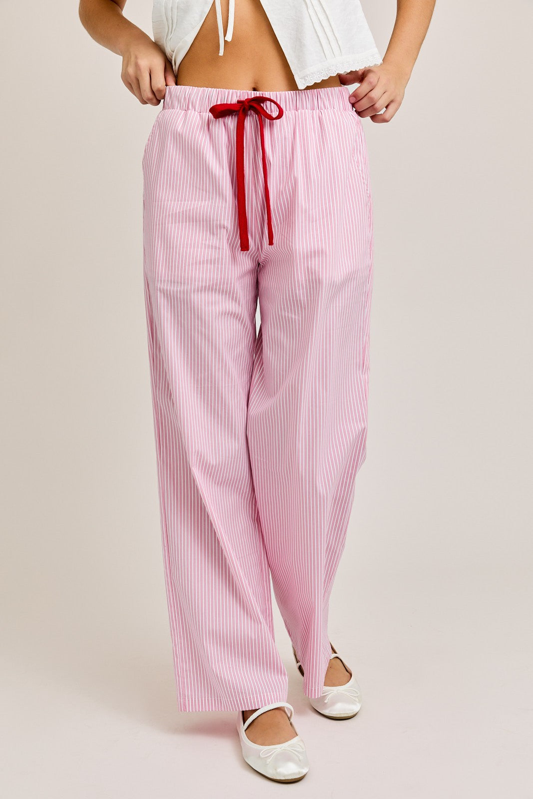 Drawstring Mid Rise Pants