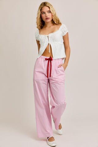 Drawstring Mid Rise Pants