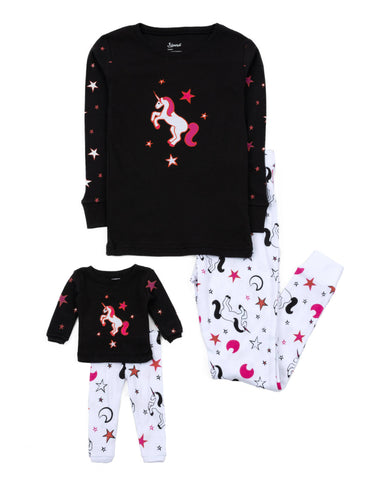 Kids Girl & Doll Cotton Print Pajamas