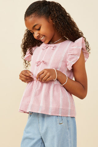 Hayden | Bow Detailed Crochet Lace Ruffle Tank