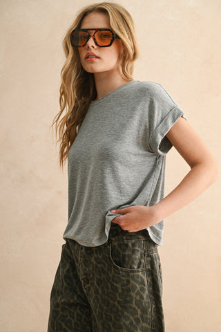 Short Sleeve Basic Tencel Top