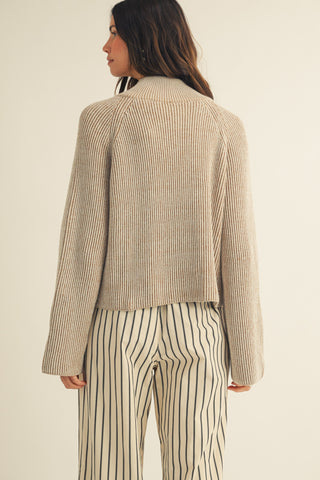 Relaxed zipper Knit Cardigan
