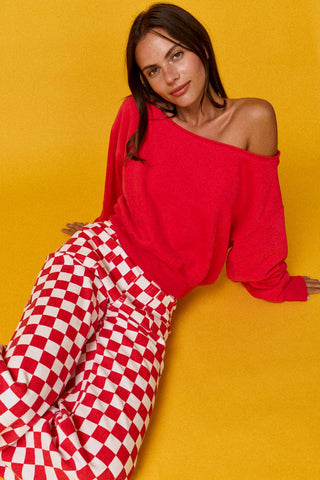 Alina Off Shoulder Cropped Sweatshirt