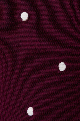 Round Neck Puff Sleeve Polka Dot Sweater