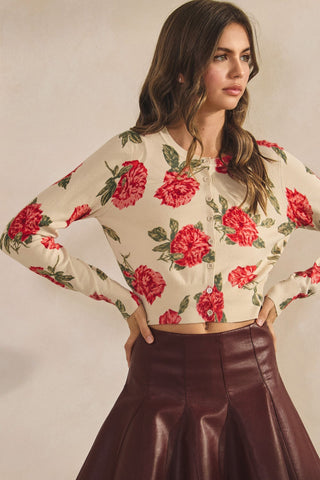 Luxe Soft Floral Button Cardigan