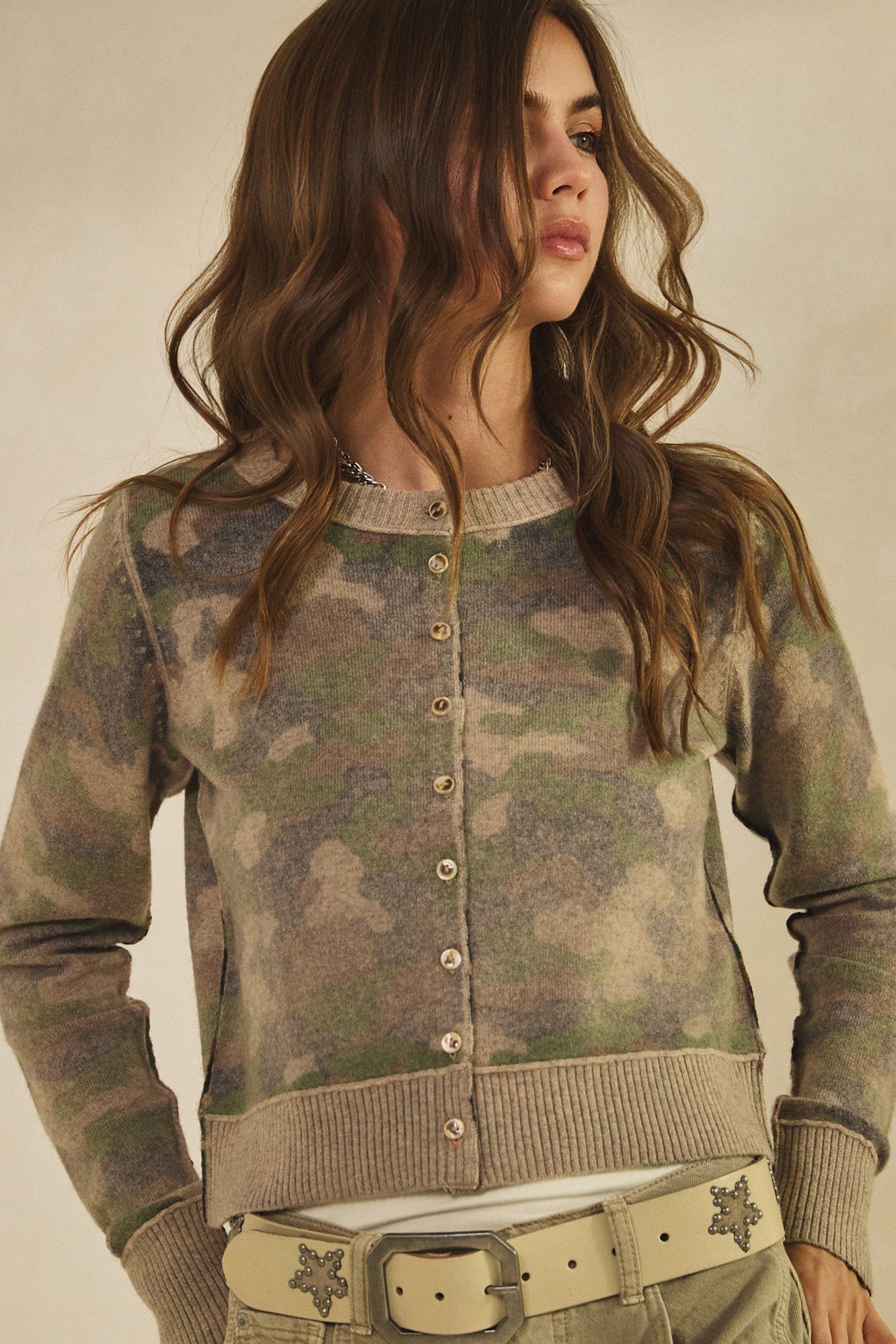 Camo Out Stiches Cardigan