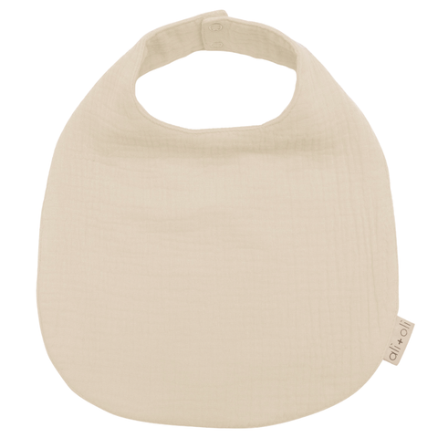 Muslin Cotton Snap Baby Bib (Beige)