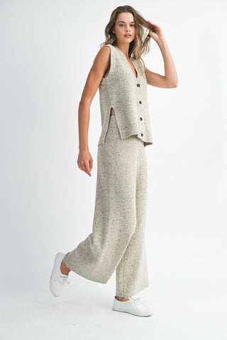 Relaxed Fit Knit Vest Top & Pant Set
