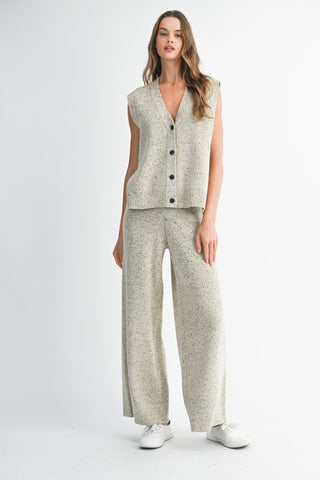Relaxed Fit Knit Vest Top & Pant Set