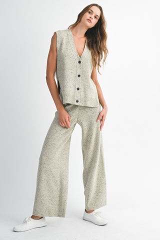 Relaxed Fit Knit Vest Top & Pant Set