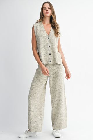 Relaxed Fit Knit Vest Top & Pant Set