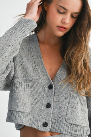 Relaxed Fit Knit Cardigan & Midi Skirt Set