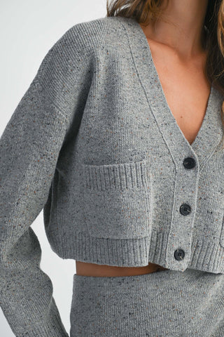 Relaxed Fit Knit Cardigan & Midi Skirt Set