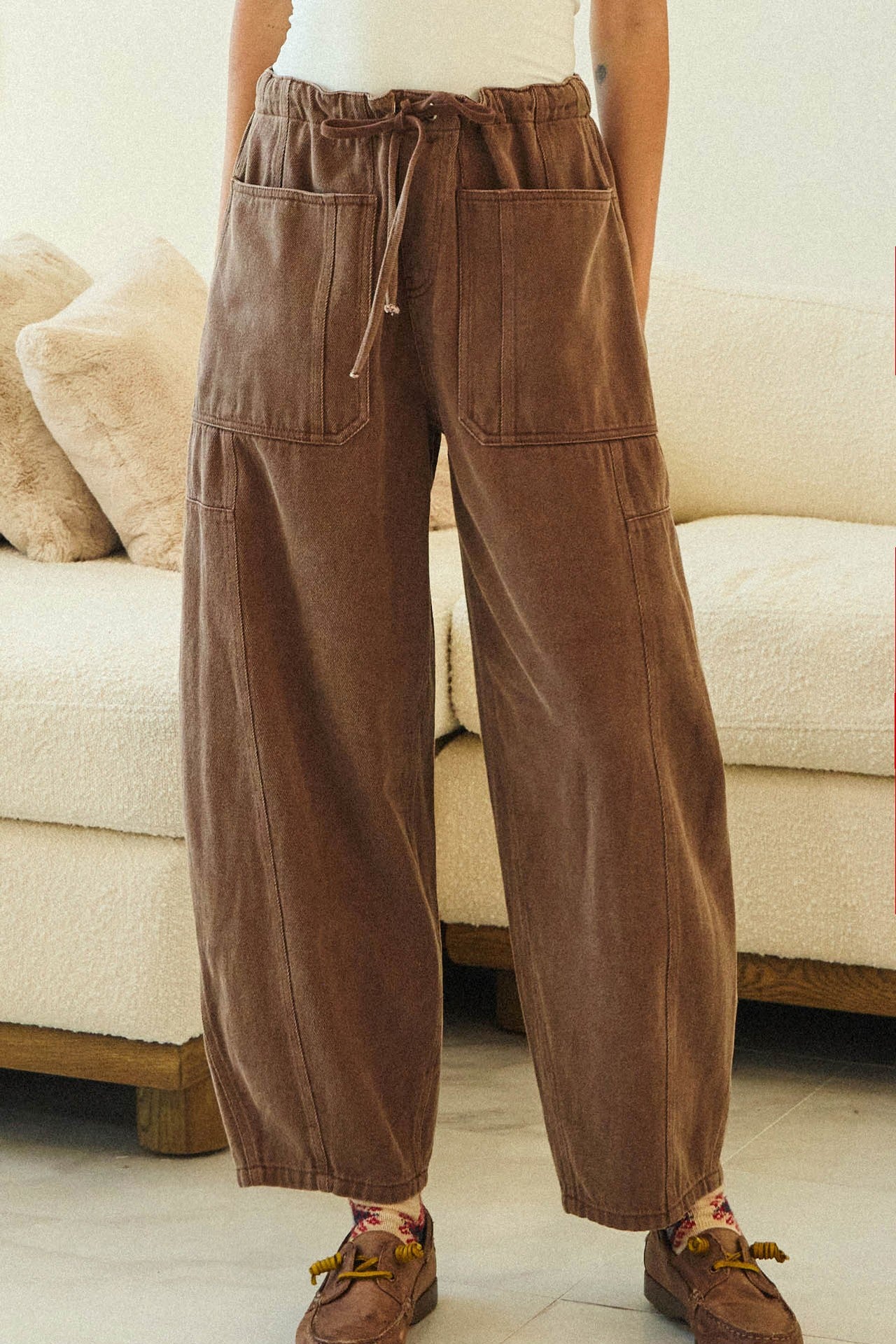 Vintage Washed Relaxed String Pants
