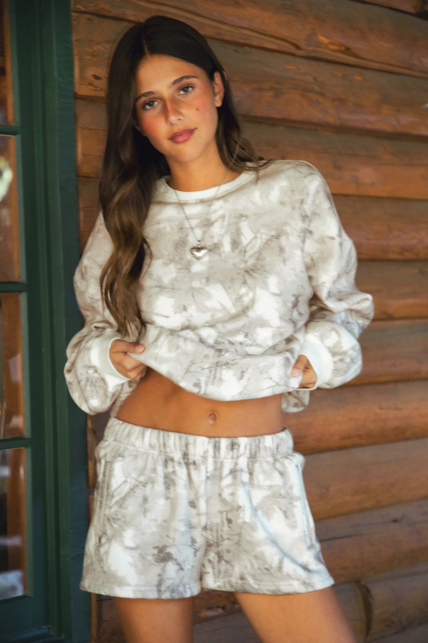 TT | Woodland Camo Mid Rise Fleece Shorts