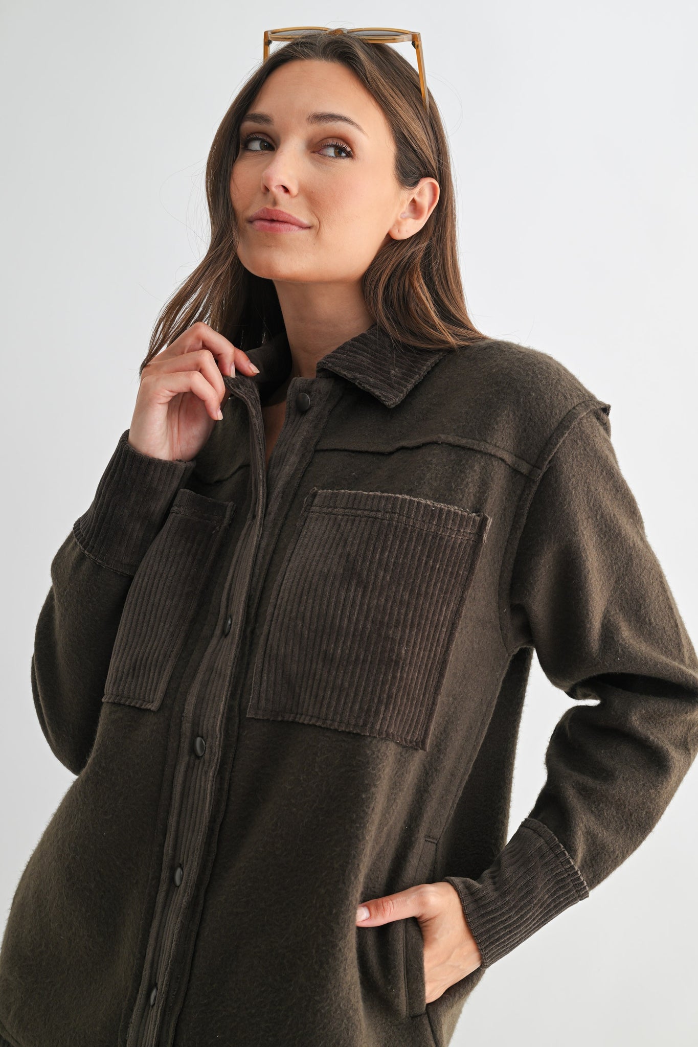 Mono B | Frostline Button Sherpa Jacket